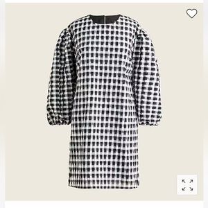 JCREW puff sleeve mini dress textured plaid